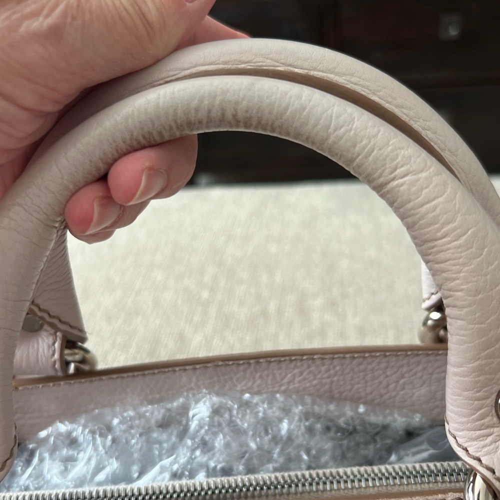 CELINE Beige/Pink BOOGIE BAG Rare Color LEATHER LUXE Satchel VINTAGE - Picture 6 of 15